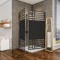 Eck-Duschkabine Bias-02 - Pendelband - Schwarz - Loft 5 Eck-Duschkabine Bias-02 - Pendelband - Schwarz - Loft 5