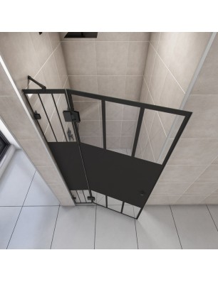 Duschtüren Escada-03 - Pendelband - Schwarz - Loft 4