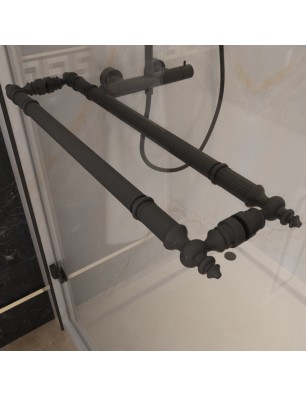 Eck-Duschkabine Regal 05-Aussenöffnend-Chrom-Klarglas