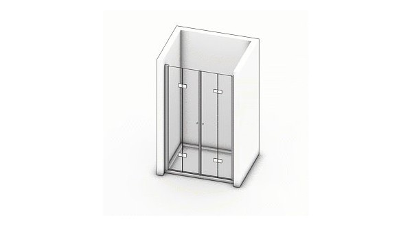 Falttüre Dusche Glas Crato 12 : Maßanfertigung, platzsparend