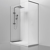  Duschwand -Modern, lichtdurchlässig, raumsparend, stilvoll, funktional, edel, praktisch, warm, dekorativ, robust.